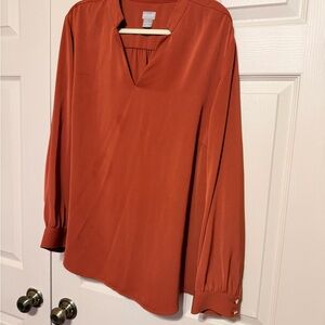 Chico's Rust V-Neck Blouse